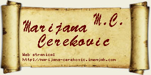 Marijana Čereković vizit kartica